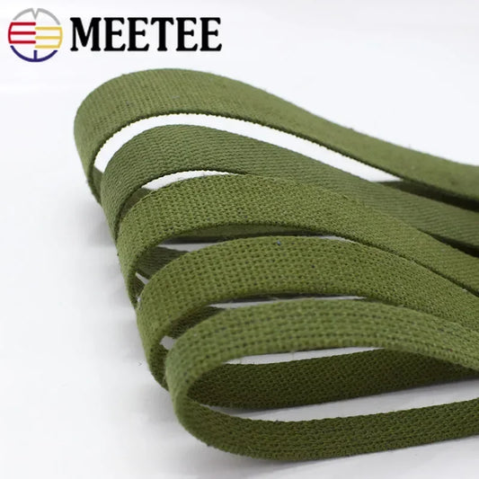 10 Meter 15 bis 50 mm Baumwoll Gurtband in Armeegrün für Taschen und Zubehör-Yabubest - Home & More