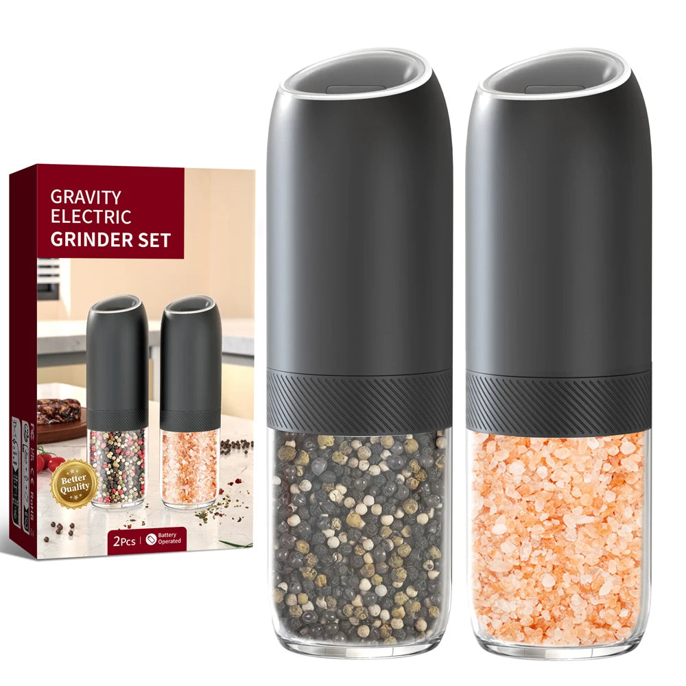 Elektrisches Salz- und Pfeffermühlen-Set mit großer Kapazität und einstellbarer Grobheit