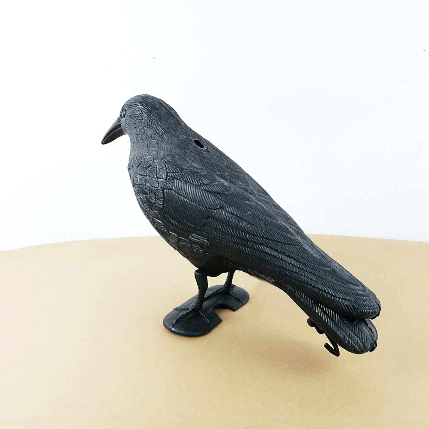 Natürlicher Vogelschutz: Realistische schwarze Krähe, wetterfest - vielseitig, 35 cm