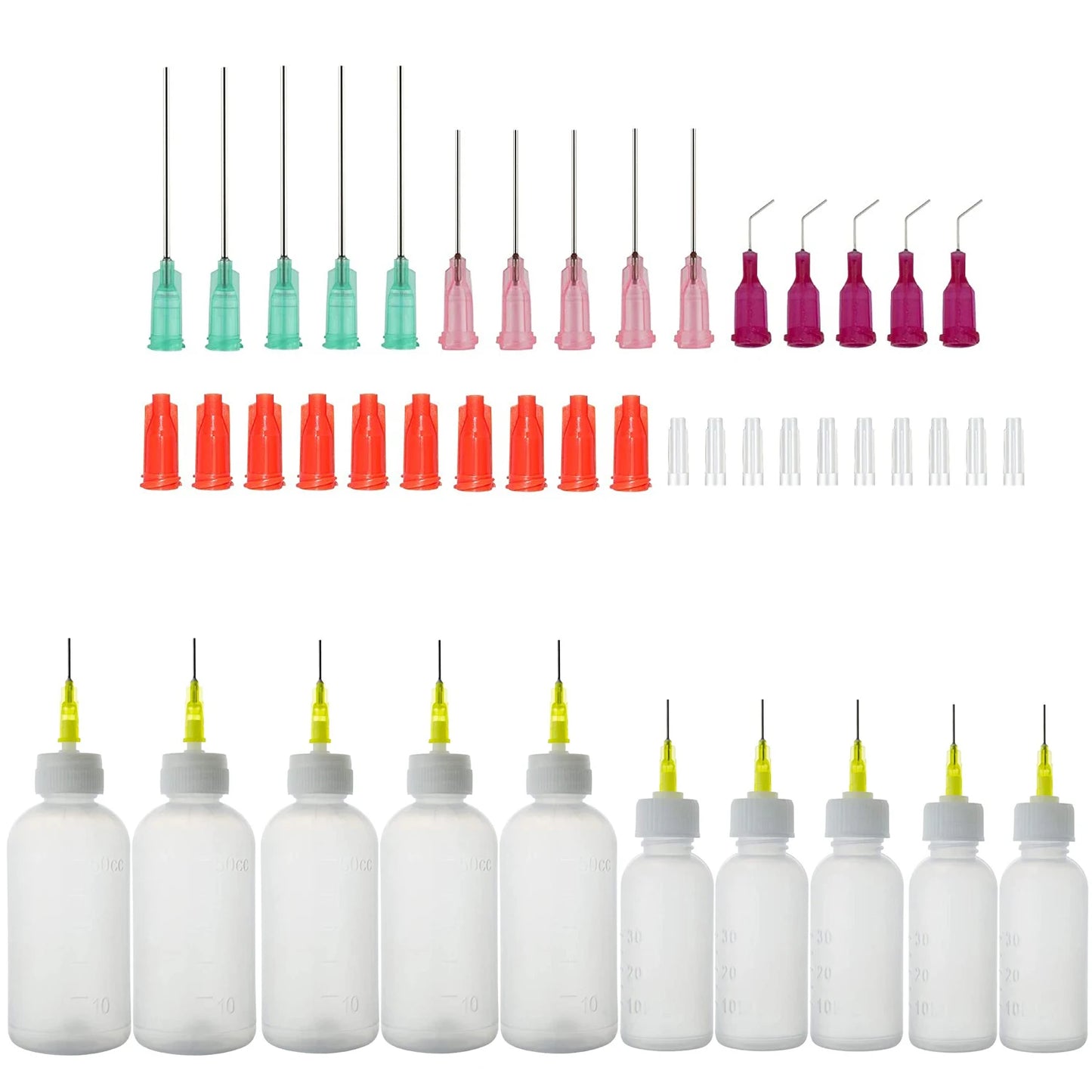 Präzises Spender-Applikator-Set mit 30/50ml Flaschen - stumpfen Nadeln für Hobby - Technik