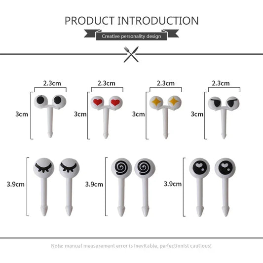 10 Stück Niedliche Cartoon Augen Spieße für Bento Box und Obst