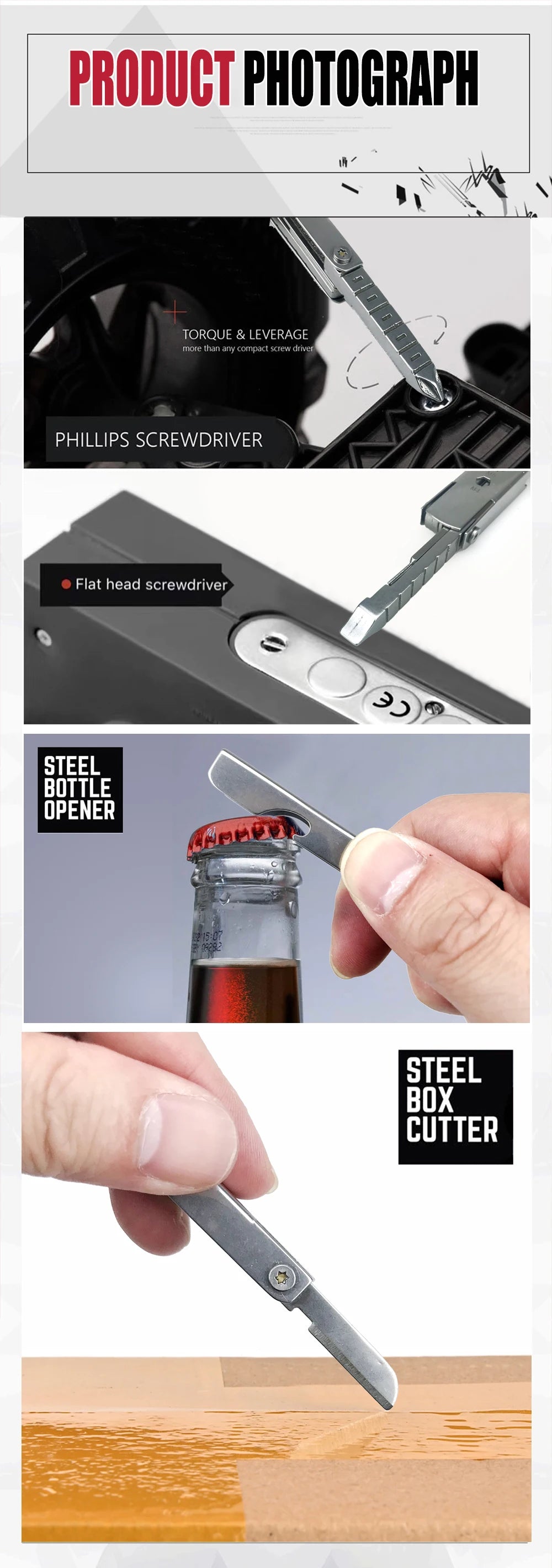 Tragbares Mini Edelstahl Schraubendreher Multitool Schlüssel Flasche Opener-Yabubest - Home & More