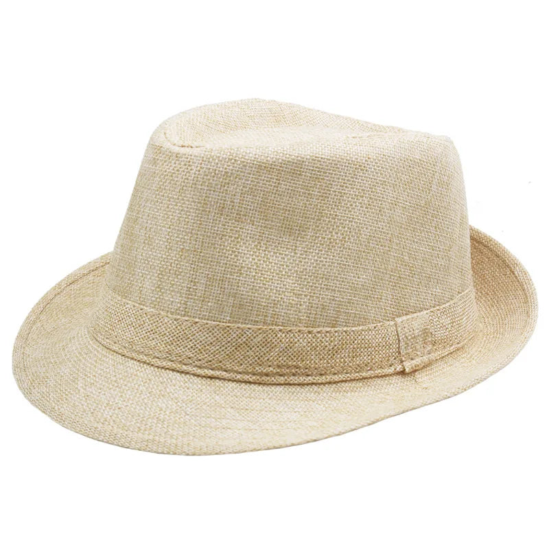 Atmungsaktiver Leinen-Jazz-Hut für Herren – Stylischer Sonnenschutz im Retro-Look
