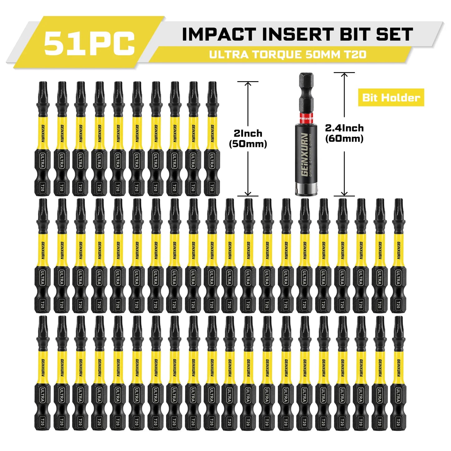 Magnetisches Impact Torx Schraubendreher Bit Set T20 aus S2-Stahl