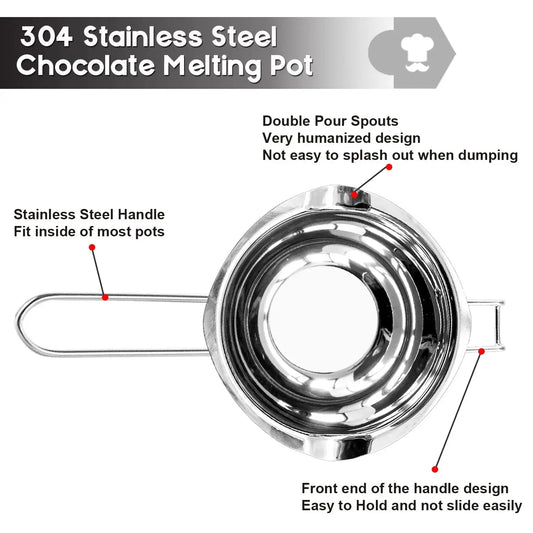 Schmelztiegel 1200ml mit 2400ml Edelstahl Topf zum Kerzen Wachs Schmelzen