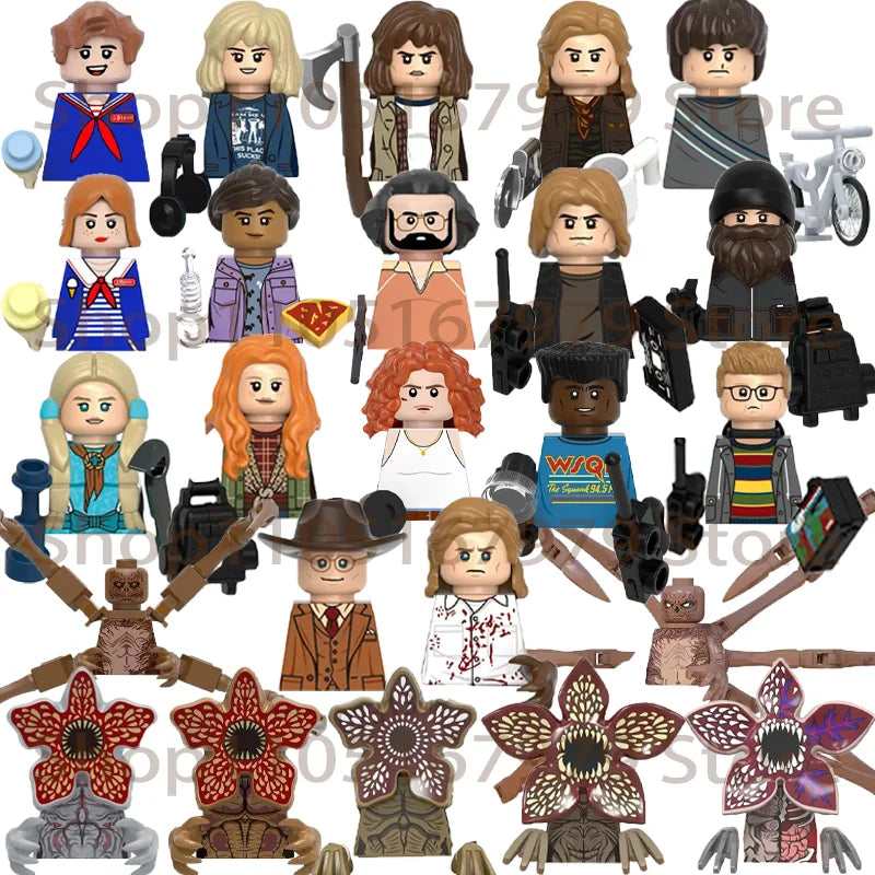Stranger Things Bausteine Set mit Dustin, Mike, Will & Demogorgon