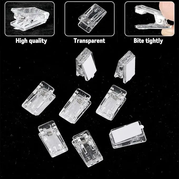 50x Selbstklebende Acryl Clips Transparent für Wandteppiche Poster Fotos Büro