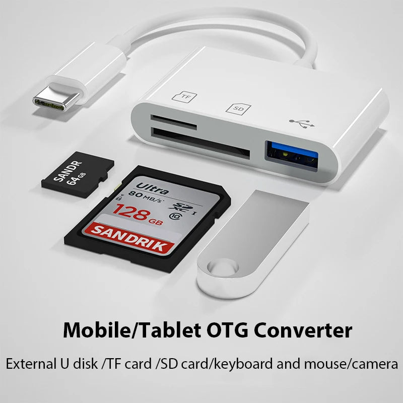 USB-C Kartenleser für TF/CF/SD – kompakt & universell einsatzbar