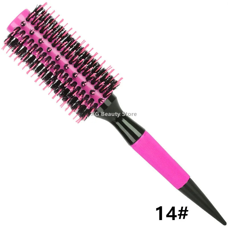 Multifunktionales Kammset mit Holzgriff und Nylon Wildschweinborsten für Salon Styling