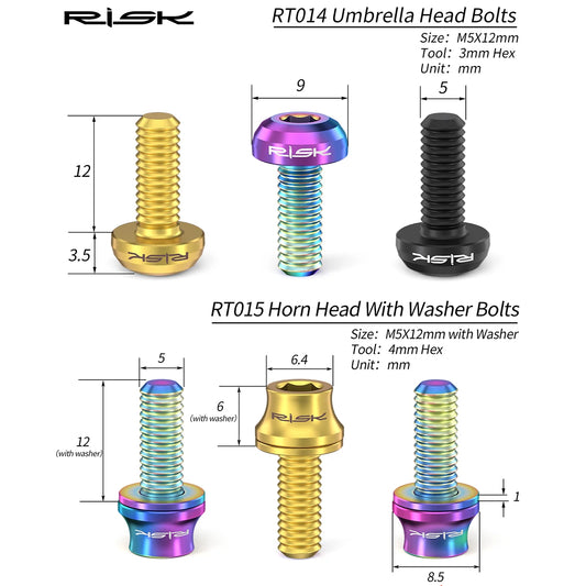 Titan Fahrradschrauben M5x12mm für Flaschenhalter Luftpumpe MTB Rennrad