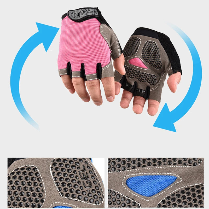 Unisex Halbfinger Fahrradhandschuhe atmungsaktiv rutschfest MTB Sommer