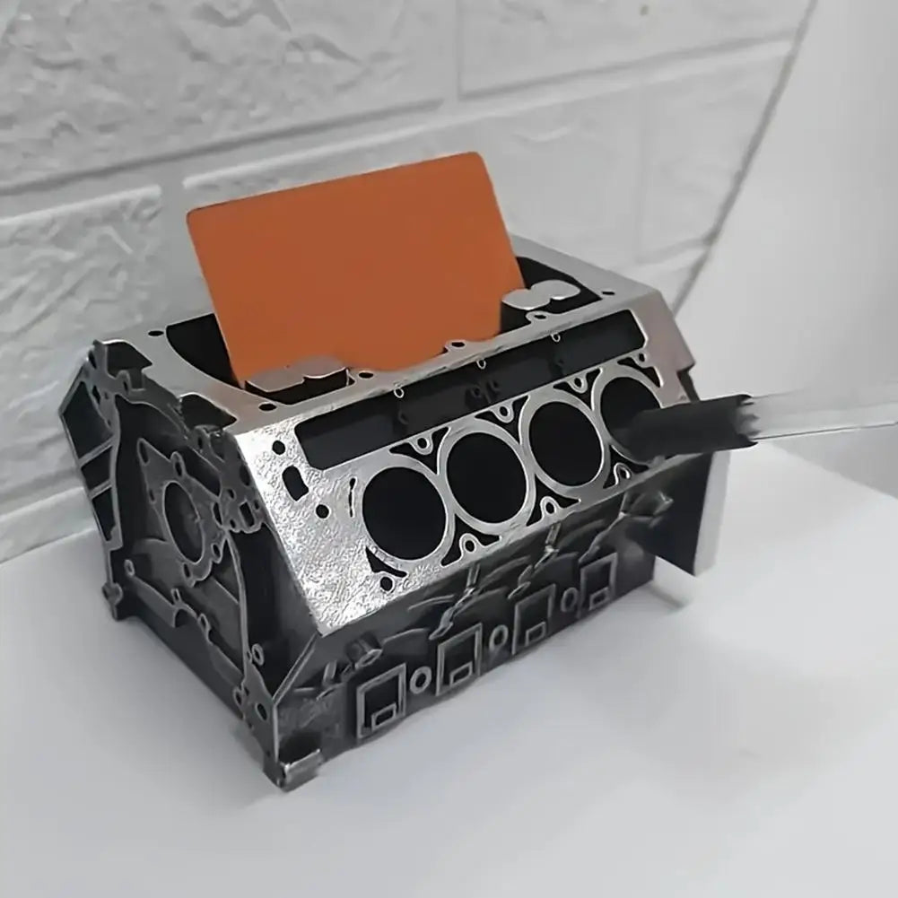 Kreativer Visitenkarte Stifthalter Auto Motor Design Büro Dekoration