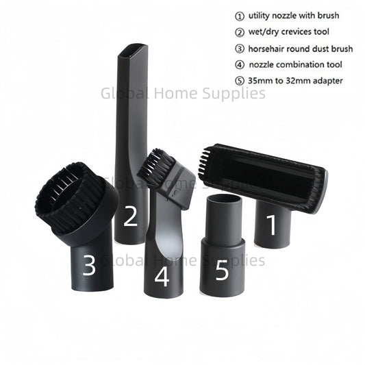 5-tlg. 32mm Vakuum Staubsauger Adapter Set mit Pinsel und Düse