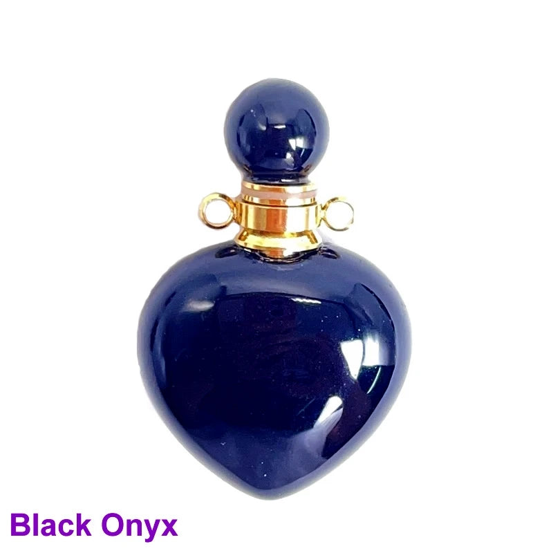 Unregelmäßige Naturstein Parfümflasche Anhänger – Amethyst Tigerauge Öl Diffusor