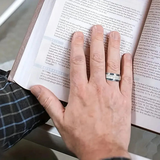 8mm Herren Edelstahl Ring Blau Carbon Faser Meteorit Hochzeit Geschenk