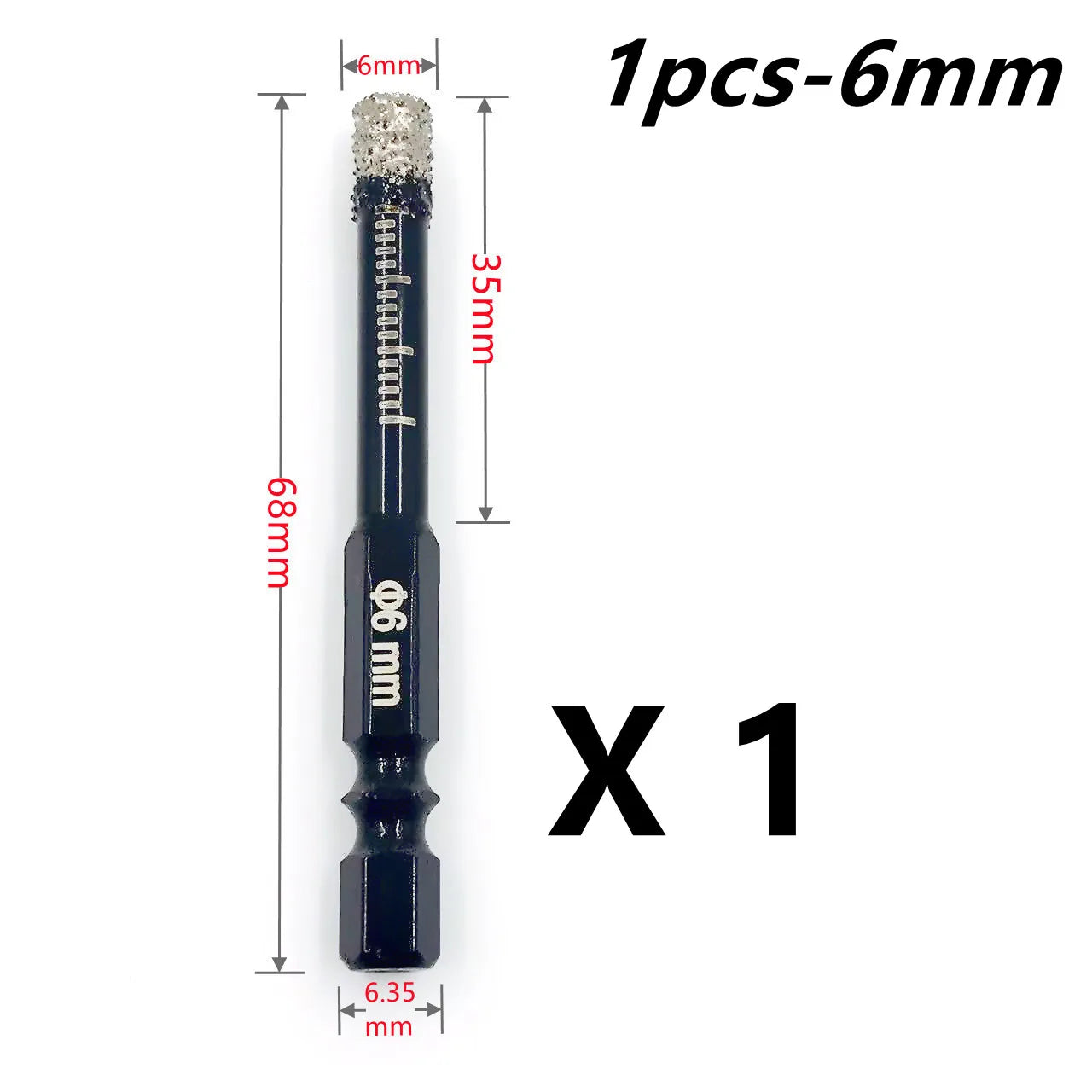 5-16mm Diamantbohrer Set für Fliesen, Marmor, Granit – Sechskantschaft Trocken
