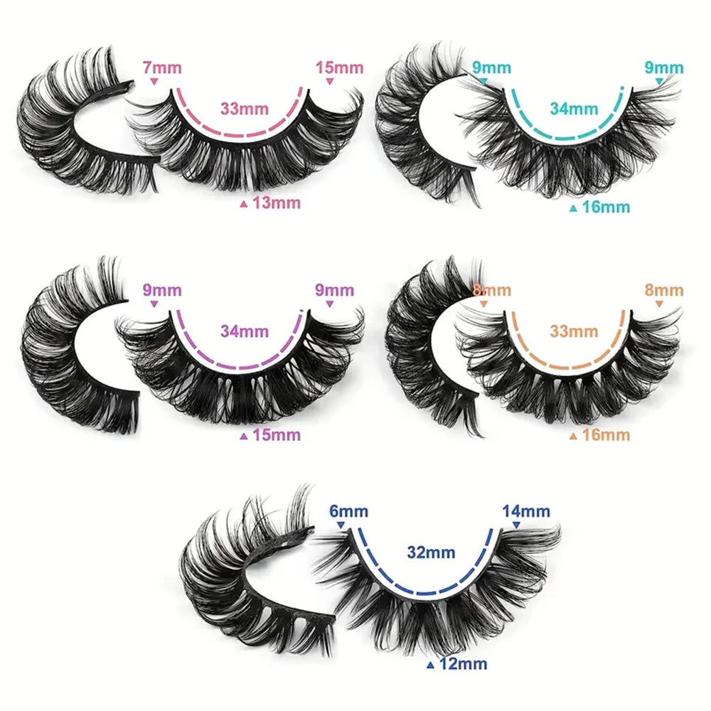 Natürliches Volumen: 20 Paar 3D-Falsche Wimpern aus sanftem synthetischem Haar