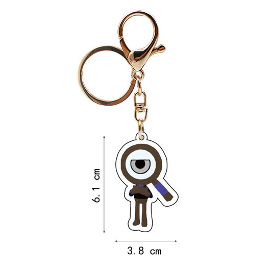 Acryl Schlüsselanhänger 6 cm mit antik goldener Eisenlegierung Unisex