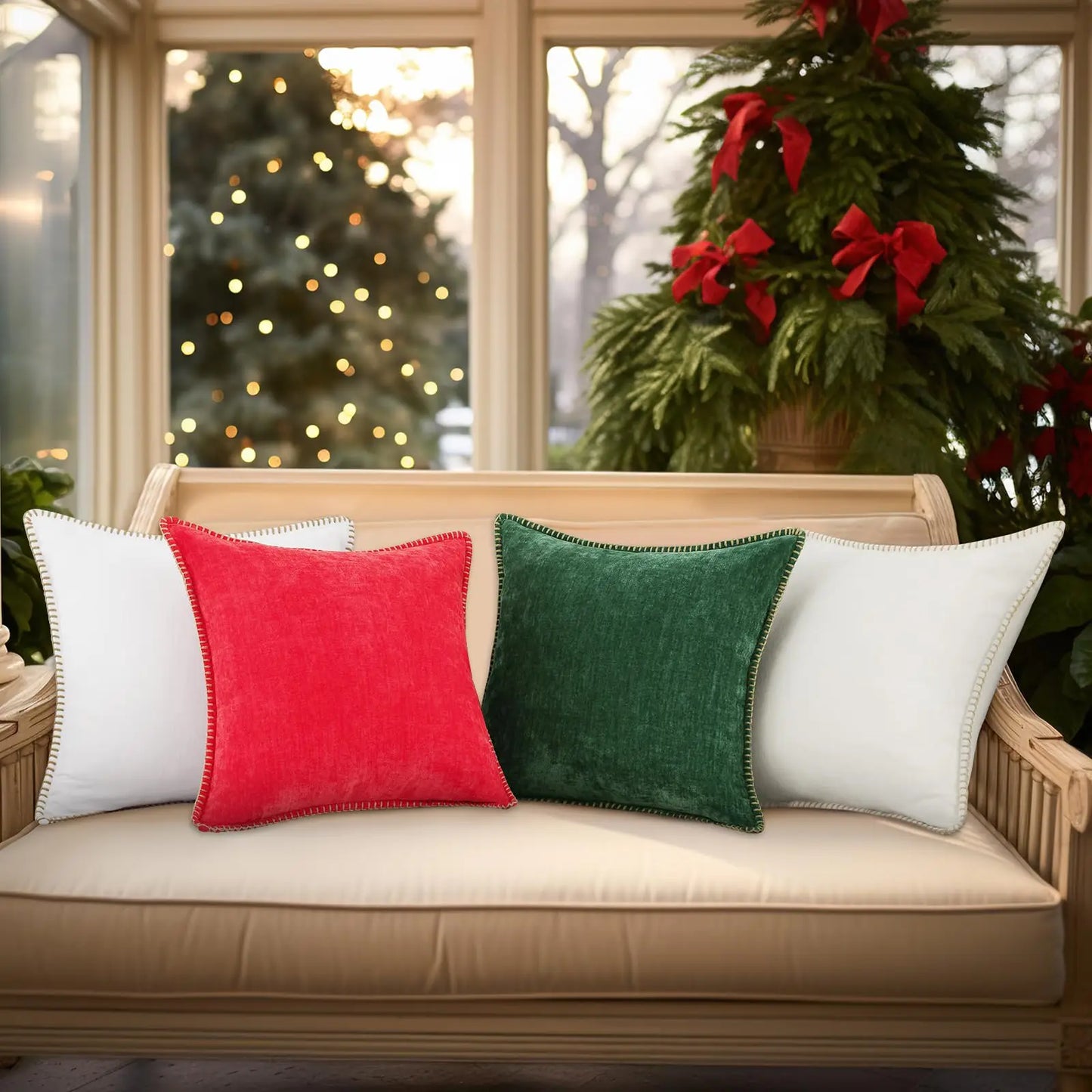 Weiche Chenille-Kissenbezüge 45,7 x 45,7 cm im 2er-Set für komfortable Dekoration