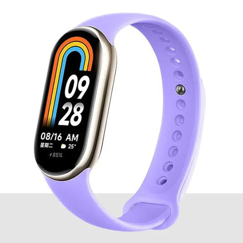 Atmungsaktives Silikon-Sportarmband kompatibel mit Mi Band 8 NFC