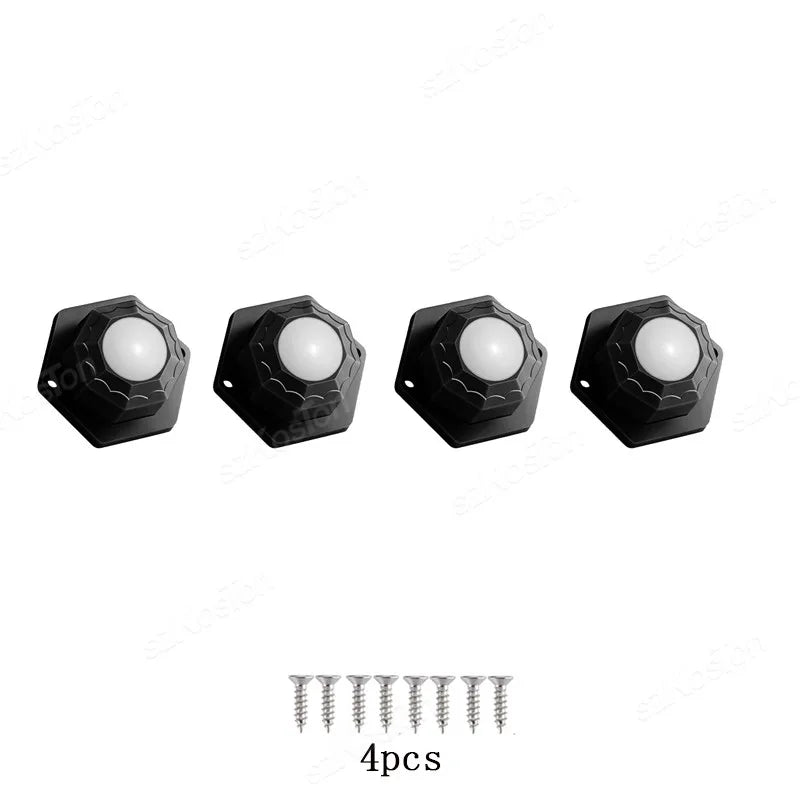 4x Selbstklebende Möbelrollen mit 360° Rotation Edelstahl Nylon