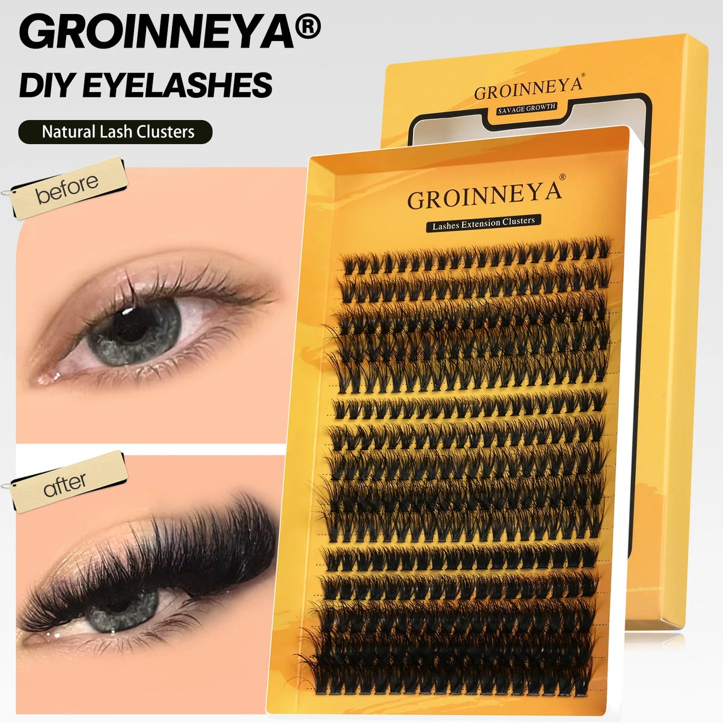 Natürlicher Glamour: Handgemachte C-Locken Cluster-Wimpern im Mix-Tablett