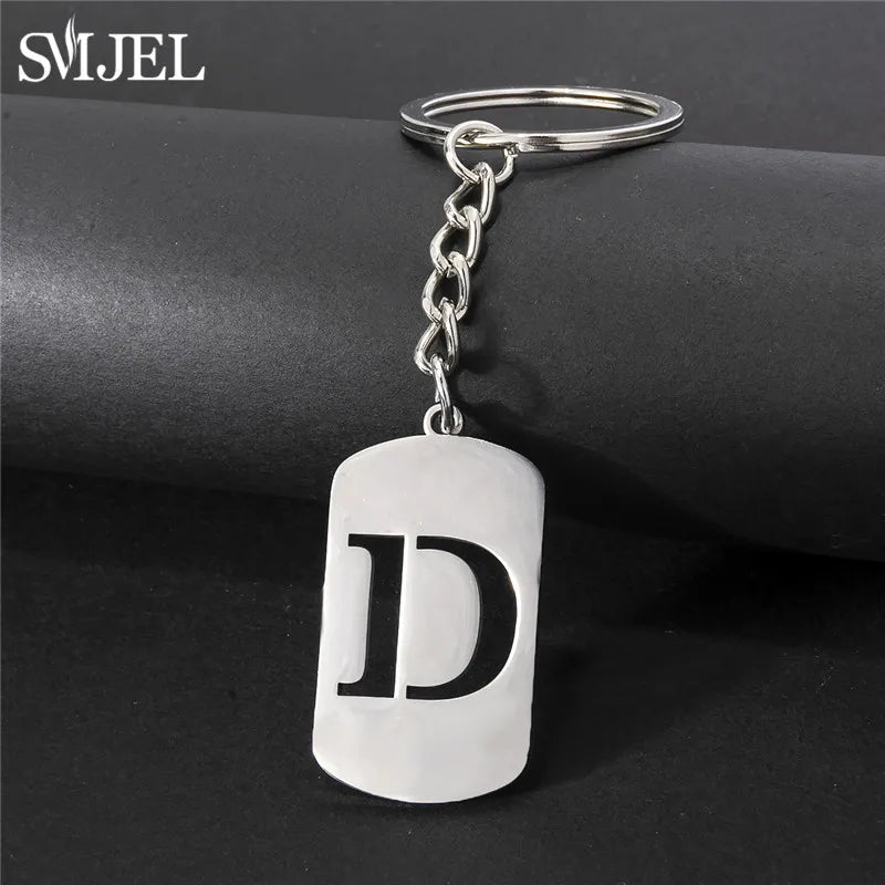 Edelstahl A-Z Buchstaben Schlüsselanhänger – Stylishes Party-Charm
