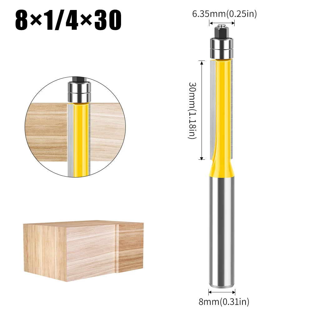 8mm Schaft Wolframstahl Holzbearbeitung Fräser mit Flache Kante