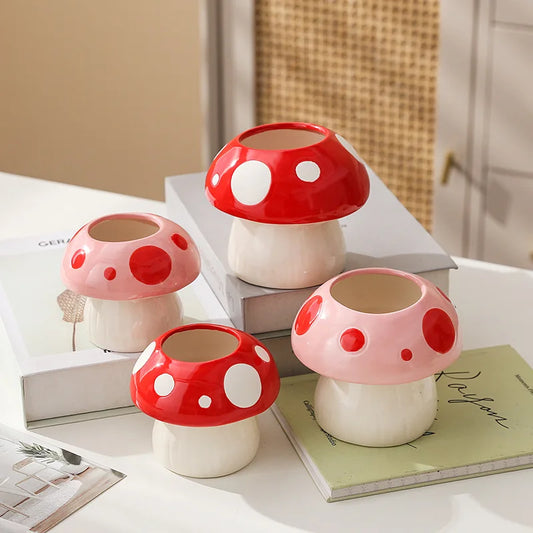 Keramik Pilz Stifthalter kreativer Desktop Organizer für Schule und Büro