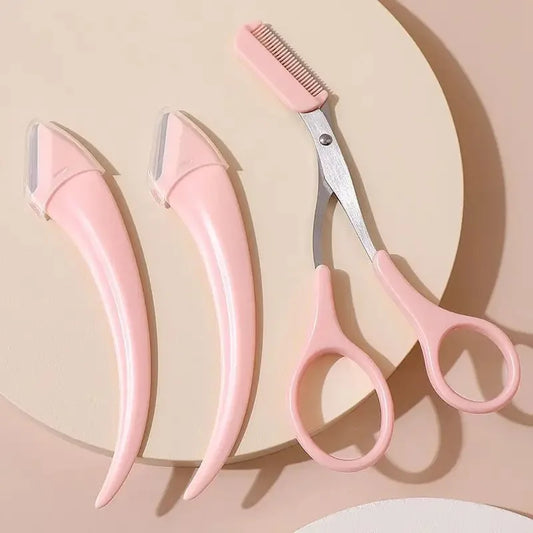Präzises Augenbrauentrimmer-Set 3-teilig für natürlich perfektes Styling ohne Strom