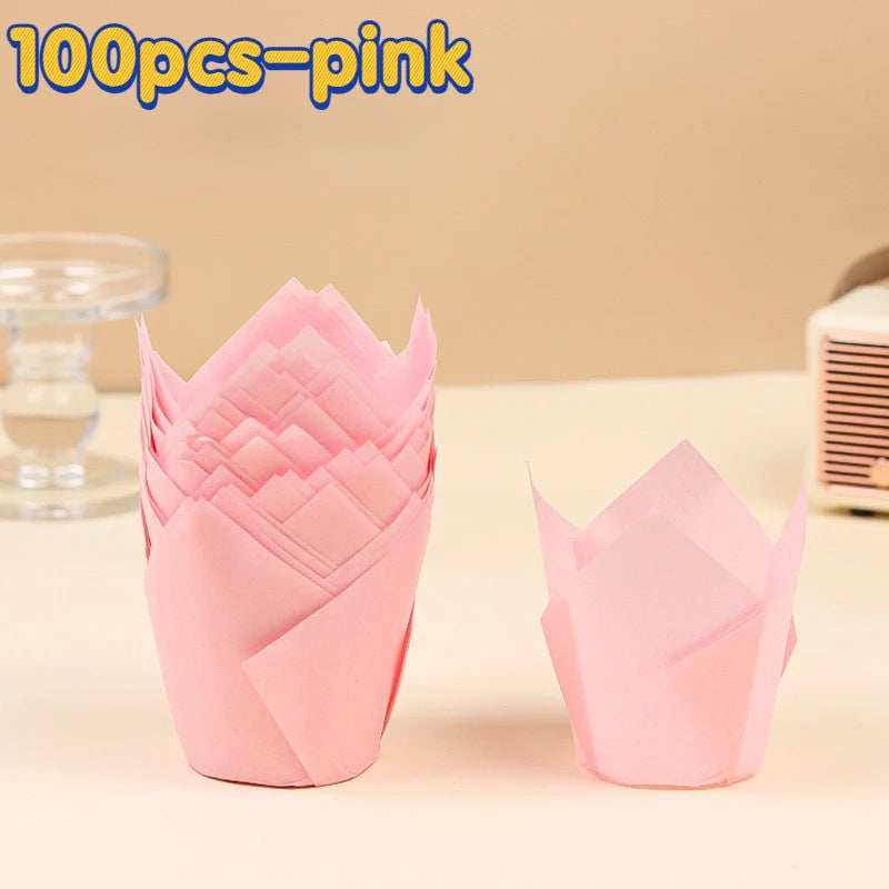 100 Backpapierbecher lebensmittelecht ölbeständig für Muffins Cupcakes