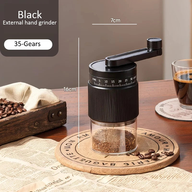 35-Gang manuelle Kaffeemühle mit verstellbarem Mahlwerk für Zuhause