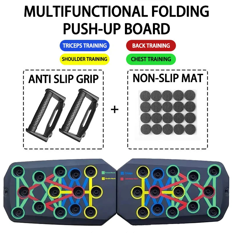 Multifunktionales Push-up-Board-Set faltbar mit rutschfestem Griff für effektives Training