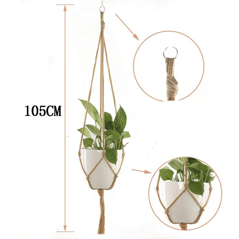Handgefertigte Makramee Hängekörbe für Gartenpflanzen und Balkon