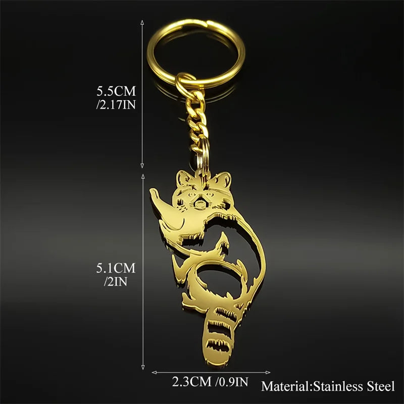 Koala Schlüsselanhänger Edelstahl Gold Silber Hohl Unisex Geschenk