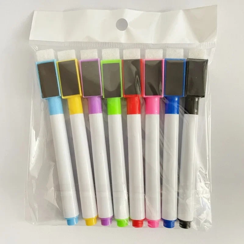 Magnetische Whiteboard-Stifte 4/8er Set – Löschbar, farbig - platzsparend