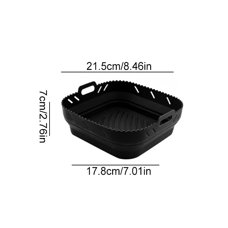 Robuster 3-fach Edelstahl Grillrost für Heißluftfritteusen – Quadratisch