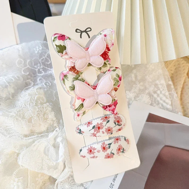 4-teiliges Set Schmetterling Haarklammern aus Polyester für Mädchen