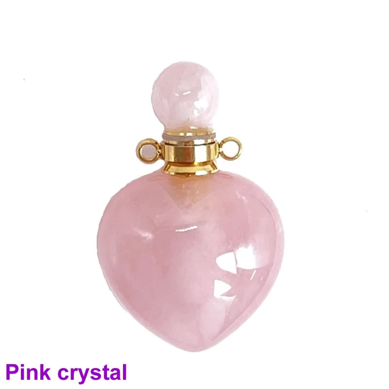 Unregelmäßige Naturstein Parfümflasche Anhänger – Amethyst Tigerauge Öl Diffusor