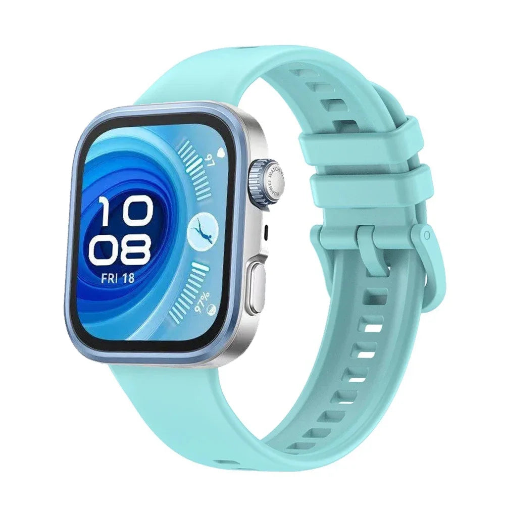 Atmungsaktives Sport-Silikonarmband mit bunter Metallschnalle für Watch Fit 3/4/4 Pro