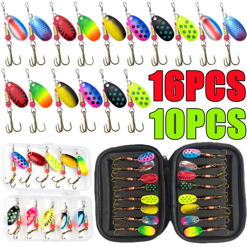Vielseitiges 16-teilige Metall Löffel Spinner Köder Set mit Haken für Angler