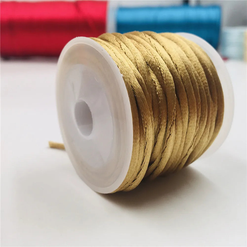 2mm Satinband geflochten Seide Makramee Seil für DIY Armbänder