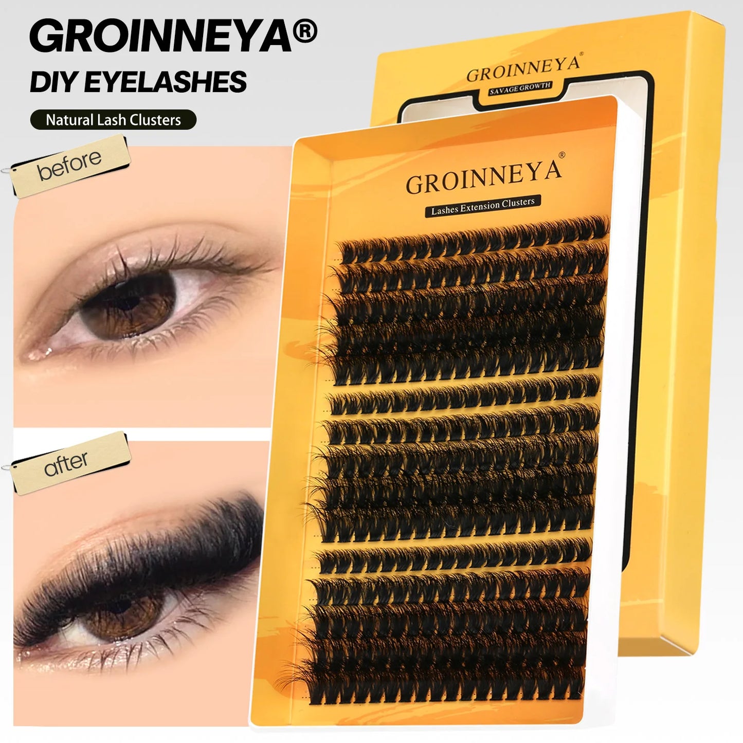 Natürlicher Glamour: Handgemachte C-Locken Cluster-Wimpern im Mix-Tablett