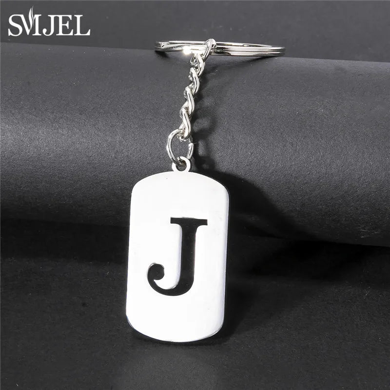 Edelstahl A-Z Buchstaben Schlüsselanhänger – Stylishes Party-Charm