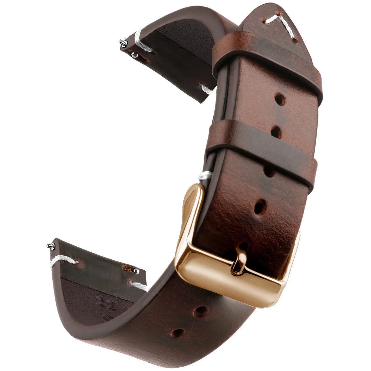 Wachs-Uhrenarmband aus echtem Leder mit Schnellverschluss in verschiedenen Größen