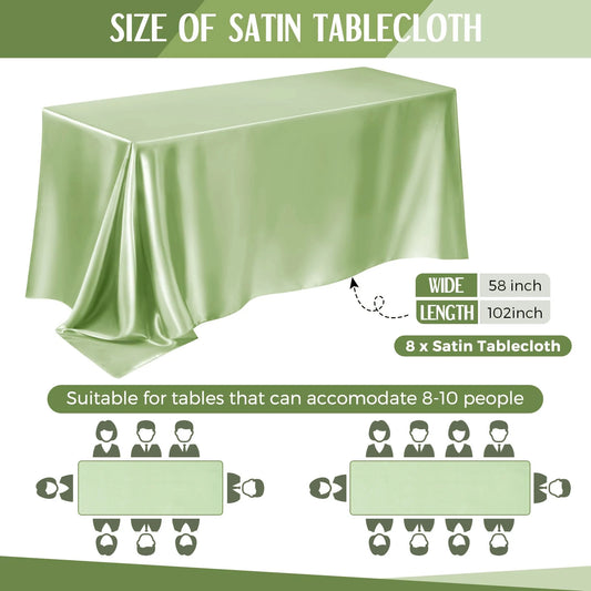 Rechteckige Hochzeitssatin Tischdecke Große Glatte Satin Tischdecke Für Feiern
