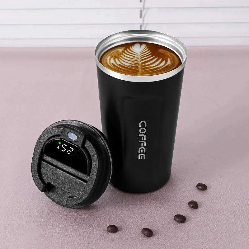 Smart Thermosflasche 450 ml Edelstahl 316 mit Temperaturanzeige - Sturzschutz