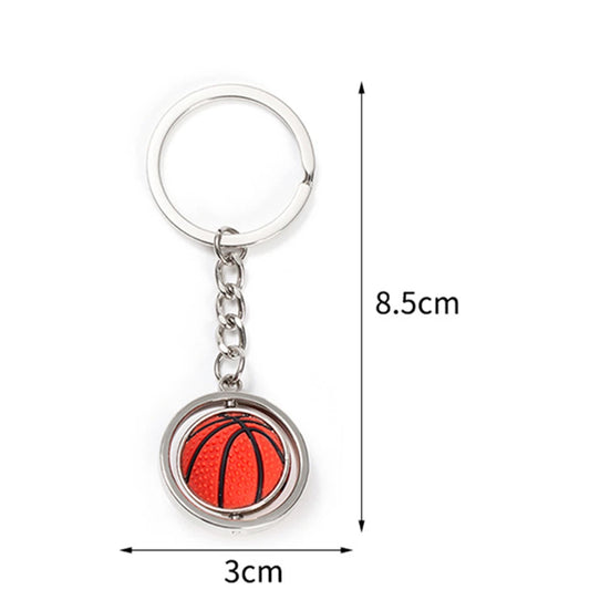 Rotierender Mini-Ball Schlüsselanhänger in Silber – Sportliche Motive, langlebig - stylisch