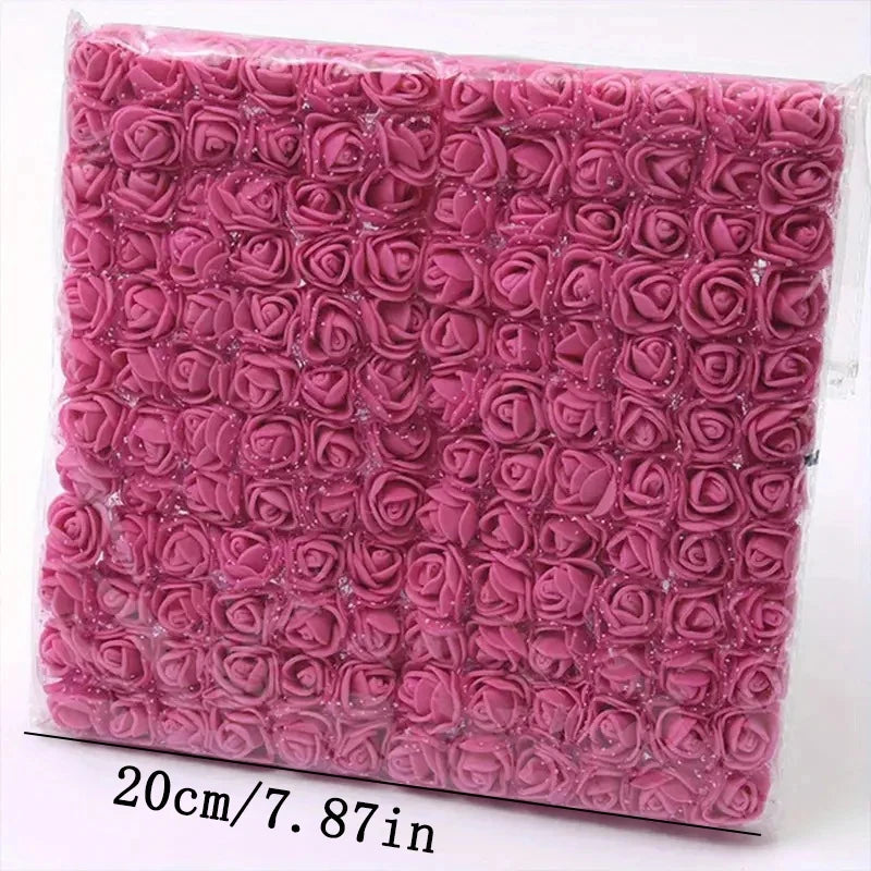 144 teiliges Mini Schaumrosen Set fuer kreative Dekorationen