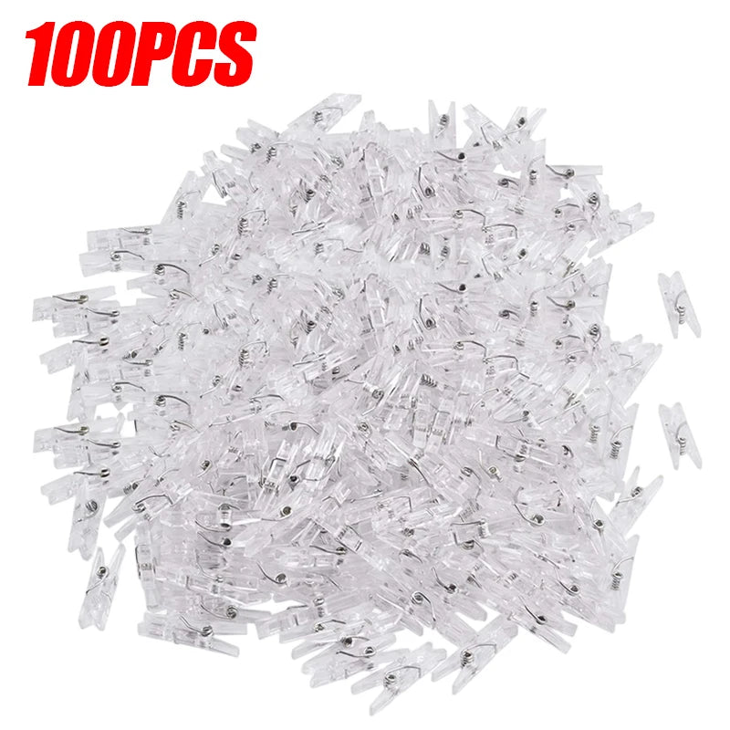 Transparente Mini Foto Clips 50/100 St. für DIY Deko Hochzeit Party